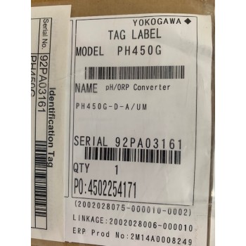 YOKOGAWA PH450G-D-A/UM EXAXT 450 Ph/orp Converter